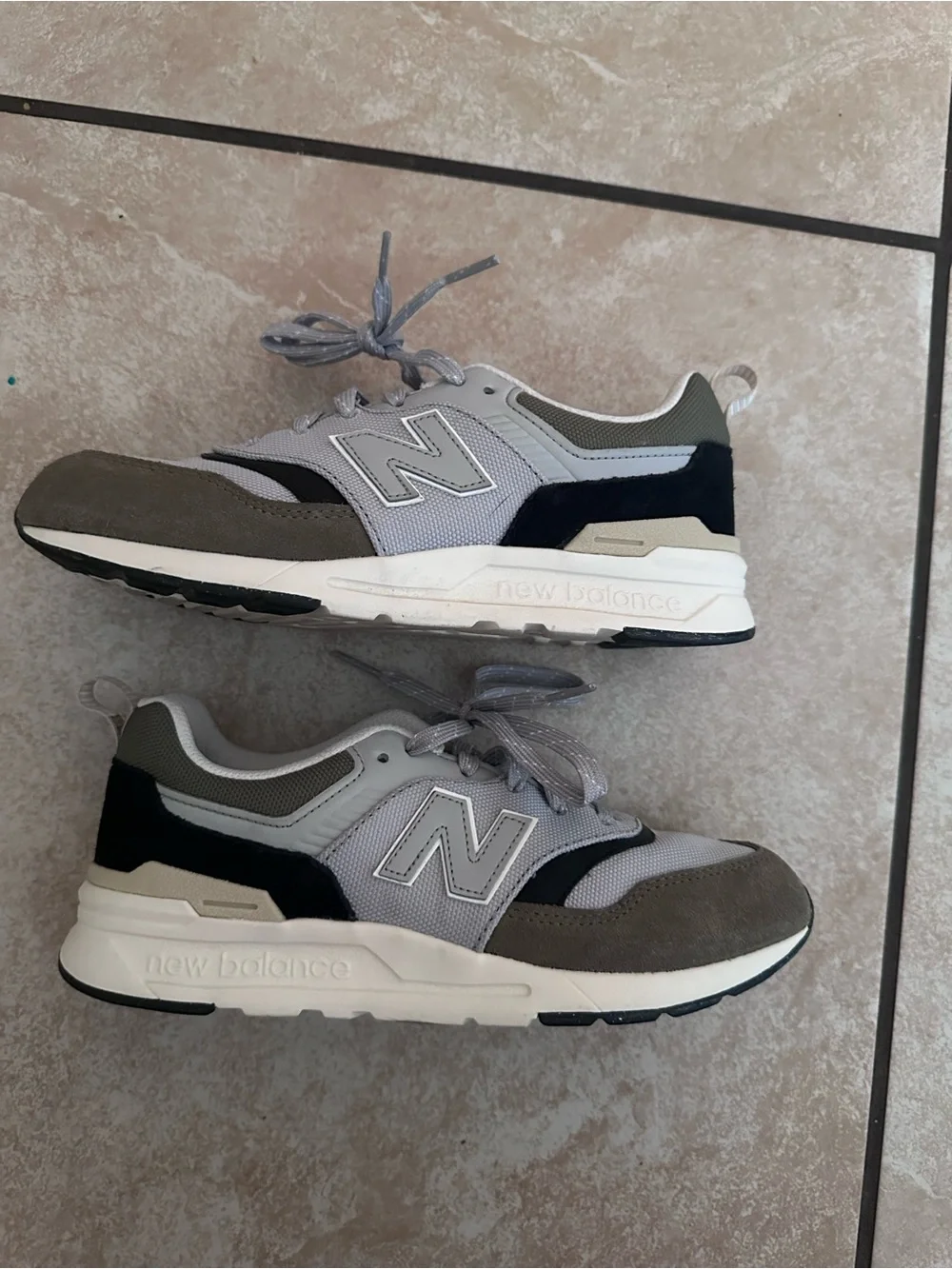 New Balance 997H Sneakers in Covert Green and Raincloud colorway